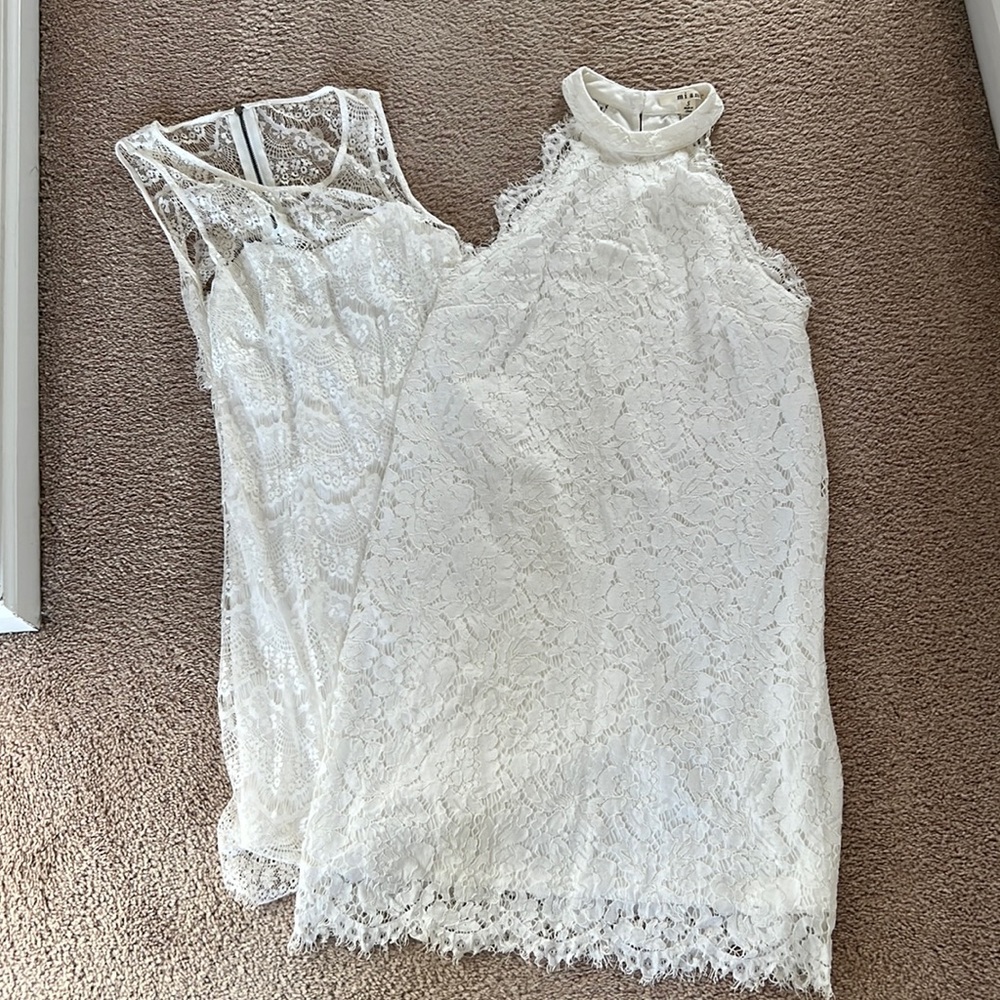 BUNDLE OF TWO LACE LINED DRESSES SIZE SMALL BOTH WORN ONCE